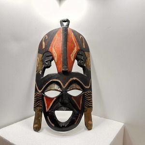 Vintage Wooden Kenyan Trib Wedding/Friendship Mask Handmade in Africa Unique